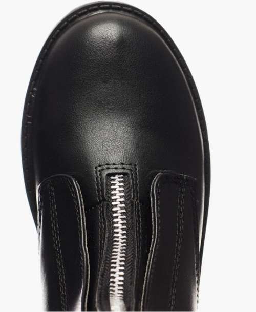 Black Matte Zipped Boots