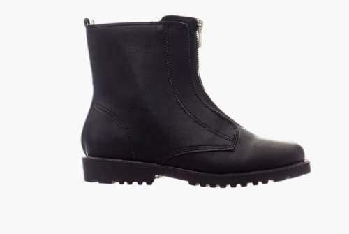 Black Matte Zipped Boots
