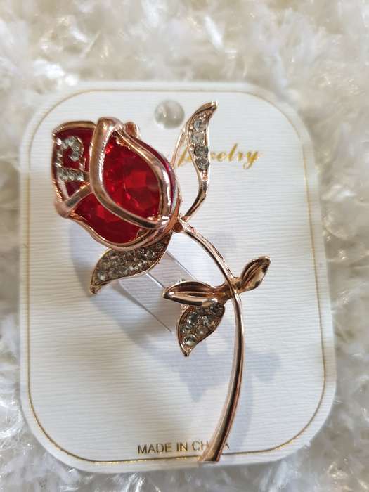 Red Flower Brooch