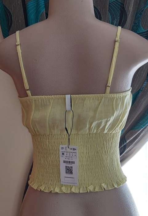 Stradivarius Yellow Ruched Cami Top