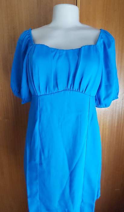 Vero Moda Blue Ruched Mini Dress