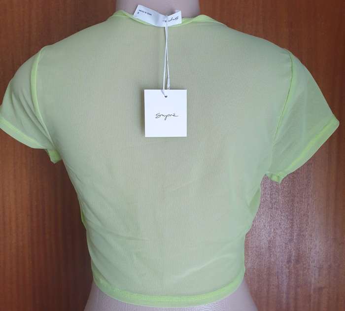 Supre Nori Short Sleeve Mesh Electric Lime Top