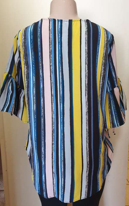 3/4 sleeve Multicolour Stripe Blouse