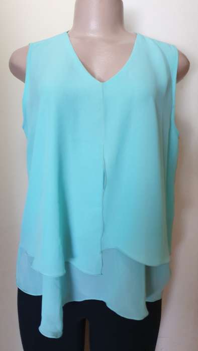 Turquoise Sleeveless Blouse