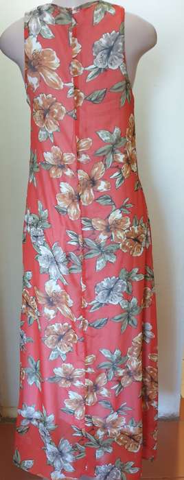 Tropical Flowers Long Sleeveless Dress