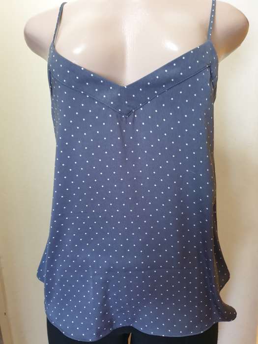 Grey Print Open Back V-Neck Camisole