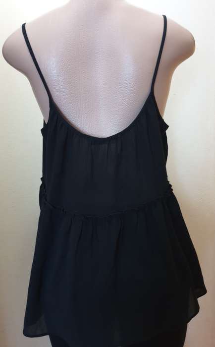 Black Crinkle Tie Camisole