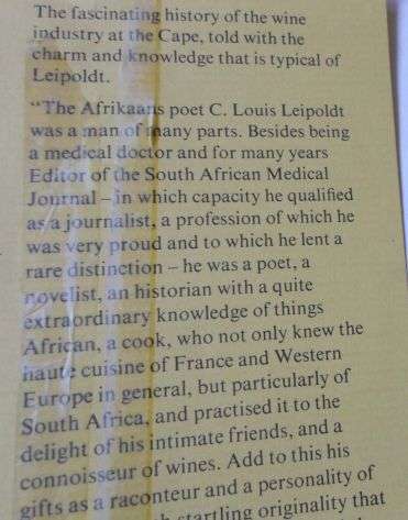 300 YEARS OF CAPE WINE - C LOUIS LEIPOLDT