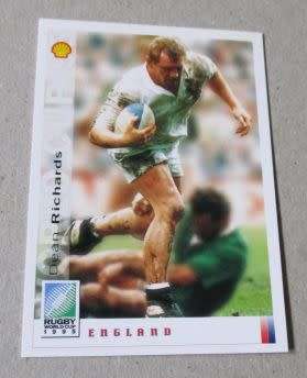 DEAN RICHARDS  - ENGLAND - RUBY WORLD CUP 1995 - SPORTS DECK CARD NR 037