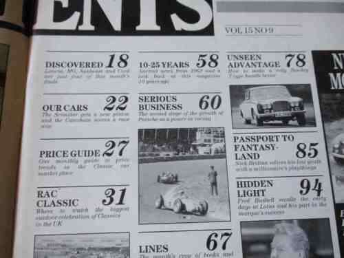 THOROUGHBRED & CLASSIC CARS MAGAZINE NOVEMBER JUNE 1987 ( ASTON MARTIN DB4GT, BENTLEY, LOTUS, )