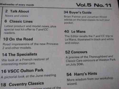 THOROUGHBRED & CLASSIC CARS MAGAZINE AUG 1978 ( ROCHDALE OLYMPIC, LE MANS, PRINCESS 2 )