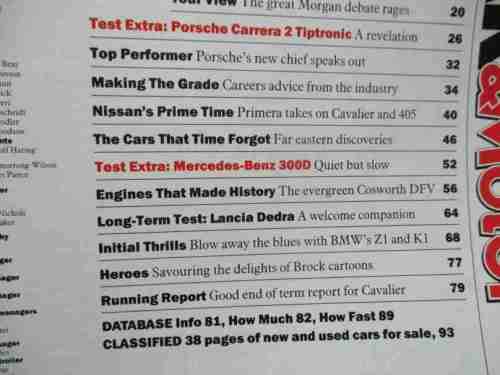 AUTOCAR & MOTOR MAGAZINE 23 MAY 1990 ( PORSCHE CARRERA TIPTRONIC, MERCEDES 300D, BMW Z1 )
