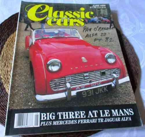 THOROUGHBRED & CLASSIC CARS MAGAZINE JUNE 1988 (  MORRIS MINOR, ALFA GIULIETTA, FERRARI, JAGUAR 420G