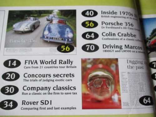 THOROUGHBRED & CLASSIC CARS MAGAZINE SEPT 1996 ( PORSCHE 356, ROVER SD1, DATSUN 240Z, TRIUMPH HERALD