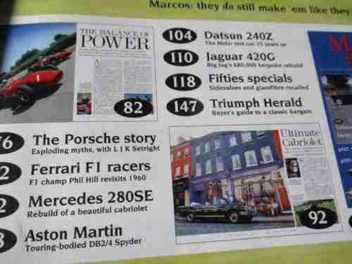 THOROUGHBRED & CLASSIC CARS MAGAZINE SEPT 1996 ( PORSCHE 356, ROVER SD1, DATSUN 240Z, TRIUMPH HERALD
