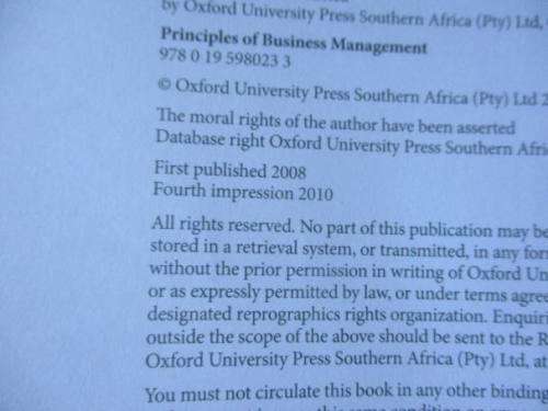 PRINCIPLES OF BUSINESS MANAGEMENT - EDITED BY JOHAN STRYDOM - OXFORD UNIVERSITY PRESS
