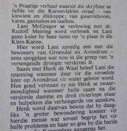 GELUK OP AVONDRUST - THANA JOUBERT ( ROMAN / KAROO )