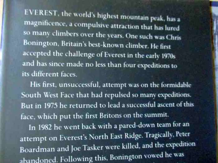 CHRIS BONINGTON`S EVEREST