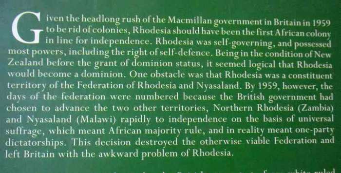 SO FAR AND NO FURTHER - RHODESIA`S BID FOR INDEPENDENCE DURING THE RETREAT FROM EMPIRE - JRT WOOD
