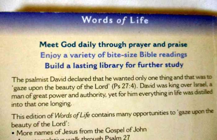 WORDS OF LIFE - THE BIBLE DAY BY DAY - EASTER EDITION JANUARY TO APRIL 2007