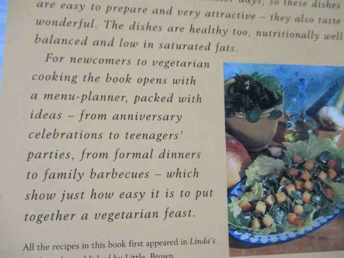 LINDA`S SUMMER KITCHEN - OVER 100 SEASONAL RECIPES FOR MEALS WITHOUT MEAT - LINDA McCARTNEY