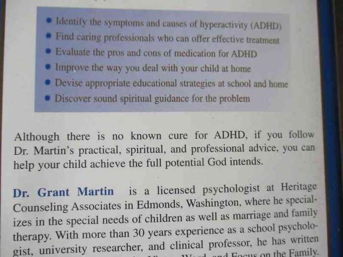 THE ATTENTION DEFICIT CHILD - DR GRANT MARTIN