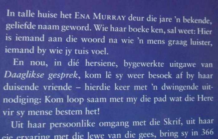 DAAGLIKSE GESPREK DEUR ENA MURRAY - BYBELSE DAGSTUKKE