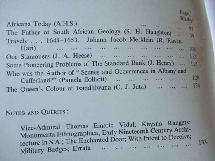 AFRICANA AANTEKENINGE EN NUUS / AFRICANA NOTES AND NEWS SEPTEMBER 1964