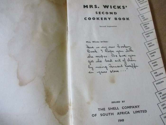 MRS WICK`S SECOND COOKERY BOOK - SHELL COMPANY / PENNANT PARAFFIN