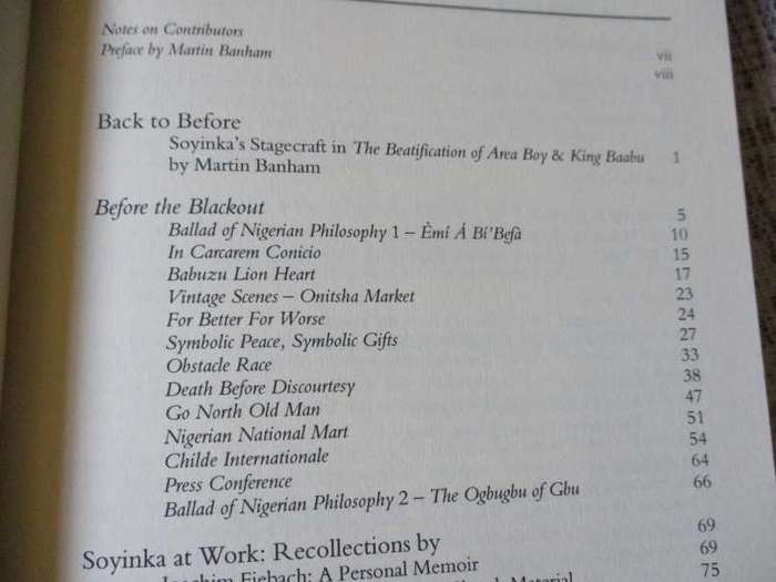 AFRICAN THEATRE - SOYINKA - BLACKOUT, BLOWOUT & BEYOND - SATIRICAL REVUE SKETCHEc