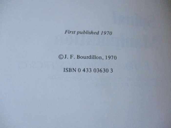 SPINAL MANIPULATION - J.F. BOURDILLON FRCS