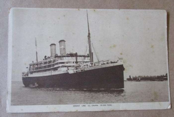 S.S. ORAMA - ORIENT LINE   - POST CARD