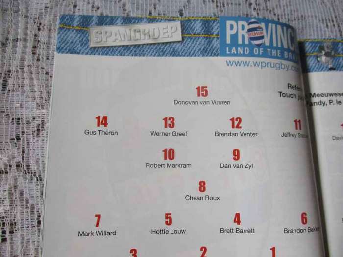WP vs BULLDOGS  21 JULY 2000 - RUGBY PROGRAMME
