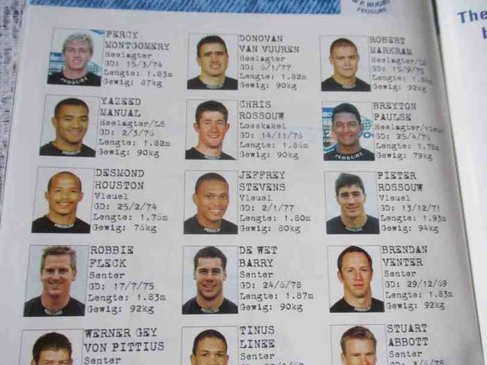 WP vs SHARKS   30 SEPTEMBER 2000 - RUGBY PROGRAMME