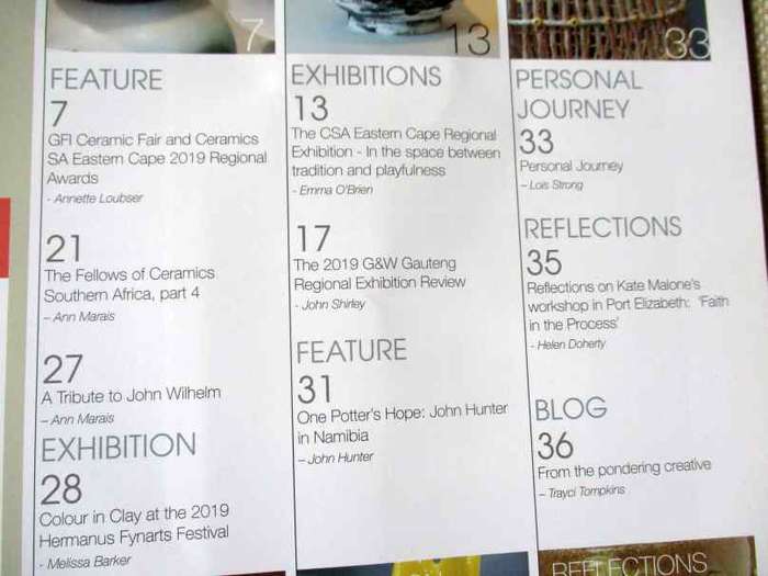 CERAMICS SOUTHERN AFRICA ISSU 17/2019
