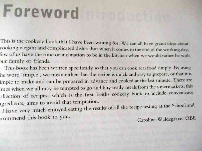 LEITHS SIMPLE COOKERY BIBLE - VIV PIDGEON & JENNY STRINGER