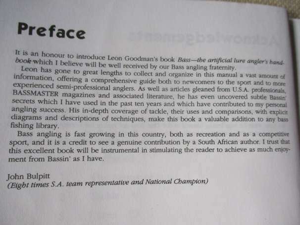 BASS - THE ARTIFICIAL LURE ANGLER`S HANDBOOK - LEON GOODMAN