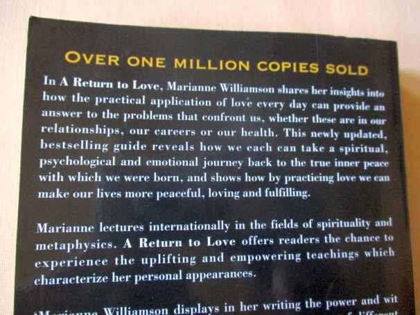 A RETURN TO LOVE - REFLECTIONS ON THE PRINCIPLES OF A COURSE IN MIRACLES - MARIANNE WILLIAMSON