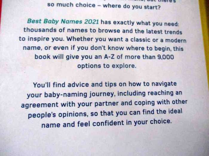 BEST BABY NAMES 2021 - SIOBHAN THOMAS