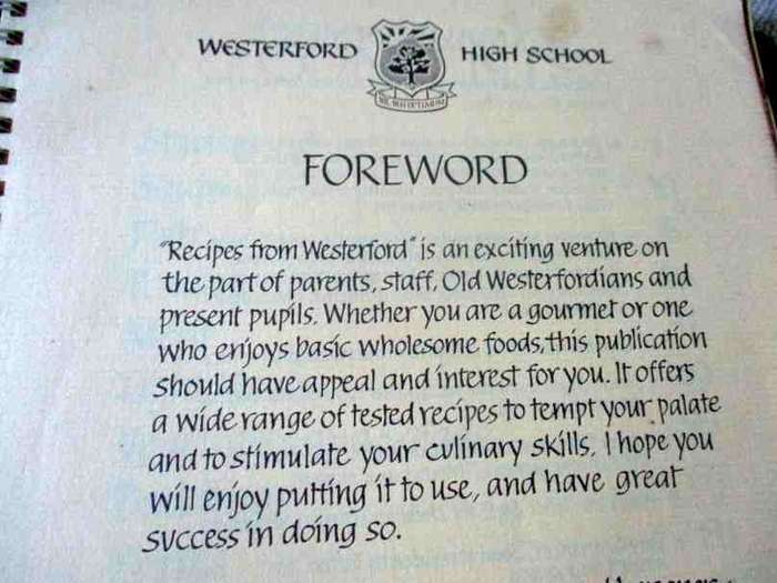 RECIPES FROM WESTERFORD ( school )