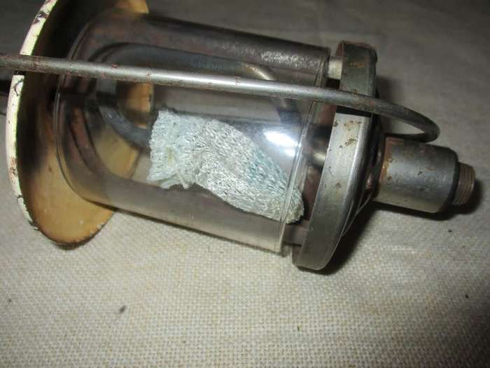 VINTAGE CADAC LAMP WITH ENAMEL TOP PLUS 3 MANTELS