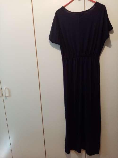 Blue long dress with bead detail 32-34