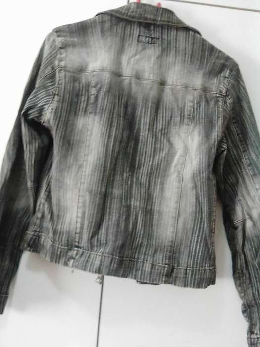 Stunning grey stripped denim jacket size L
