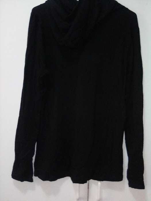 Black thin hoodie top size L