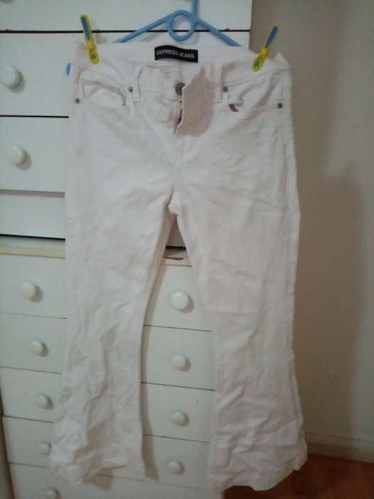 White bell flare Express denim jeans