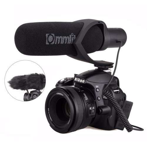 Shotgun Video Microphone for Video and Interview with Nikon Canon Sony Camera, Camcorder (3.5mm)