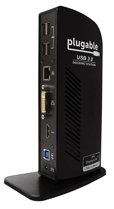 Plugable USB 3.0 Universal Laptop Docking Station for Windows (Dual Video HDMI & DVI / VGA,
