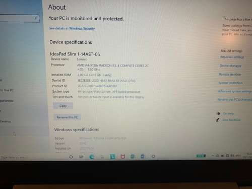 Lenovo Notebook IdeaPad 1-14AST-05 AMD A4 MINT CONDITION