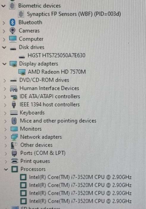 HP EliteBook 8570p, i7-3520M@2.9GHz, Radeon HD7570M Graphics, 8GB RAM,. 500GB HDD, Win 11Pro