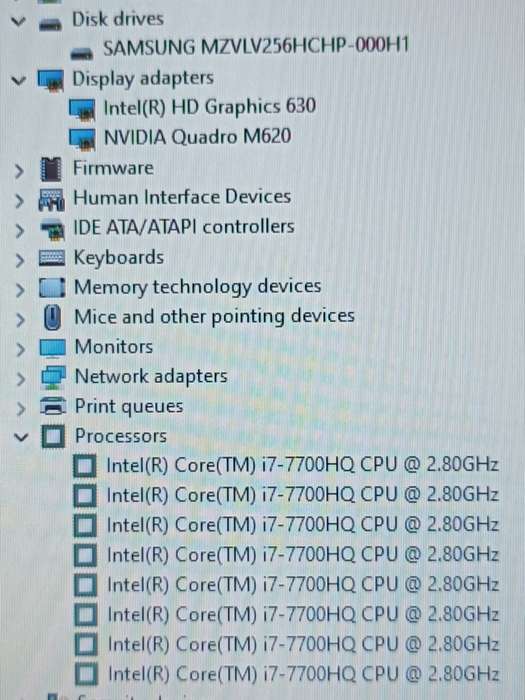 Dell Precision 3520, Nvidia Quadro M620 GPU, Intel i7-7700HQ@2.8GHz, 16GB RAM, 256GB m.2 SSD